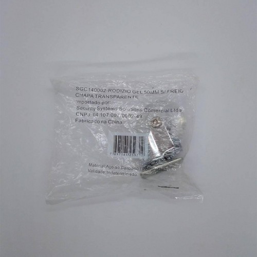 Rodizio Silicone (Gel) 50Mm Fix Chapa Plana 42 X 42 Sem Freio