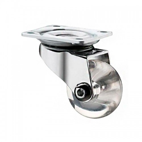 Rodizio Silicone (Gel) 50Mm Fix Chapa Plana 42 X 42 Com Freio (Kit Com 10 Unidades)