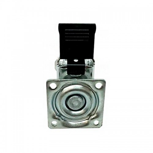 Rodizio Silicone (Gel) 35Mm Fix Chapa Plana 42 X 42 Com Freio (Kit Com 10 Unidades)