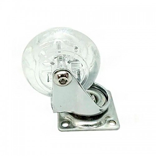 Rodizio Silicone (Gel) 35Mm Fix Chapa Plana 42 X 42 Sem Freio (Kit Com 10 Unidades)