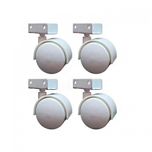 Rodizio Rb 50 Chapa U 25 Mm Para Berço Branco (Kit Com 4 Un)