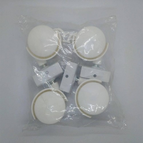 Rodizio Rb 50 Chapa U 25 Mm Para Berço Branco (Kit Com 4 Un) Rodizio Rb 50 Chapa U 25 Mm Para Berço Branco (Kit Com 4 Un)