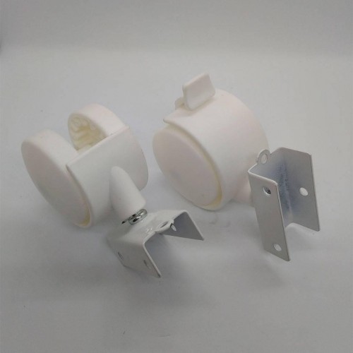 Rodizio Rb 50 Chapa U 25 Mm Para Berço Branco (Kit Com 4 Un) Rodizio Rb 50 Chapa U 25 Mm Para Berço Branco (Kit Com 4 Un)