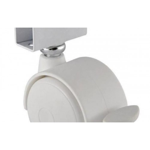 Rodizio Rb 50 Chapa U 25 Mm Para Berço Branco (Kit Com 4 Un) Rodizio Rb 50 Chapa U 25 Mm Para Berço Branco (Kit Com 4 Un)