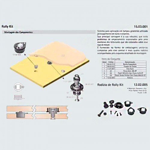Sistema Giratório Para Tampos De Mesa Rolly Kit