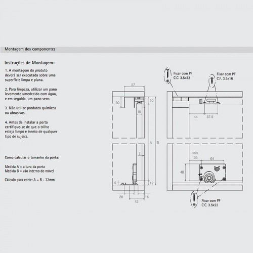 Sistema De Portas De Correr Duo 14 Bigfer 1 Porta