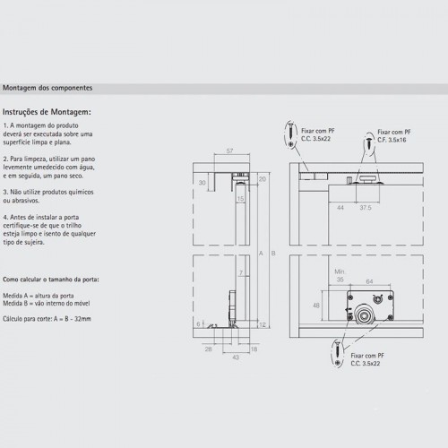 Kit Promocional Sistema De Portas De Correr Duo 14 Bigfer 3 Portas