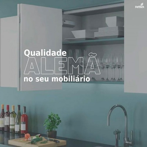 Dobradiça Central Para Kit Wing Line 26 Hettich (Kit Com 4 Peças)