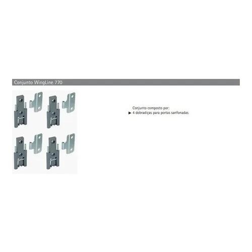 Dobradiça Central Para Kit Wing Line 770 (Wing Line L) Hettich (Kit Com 4 Conjuntos)