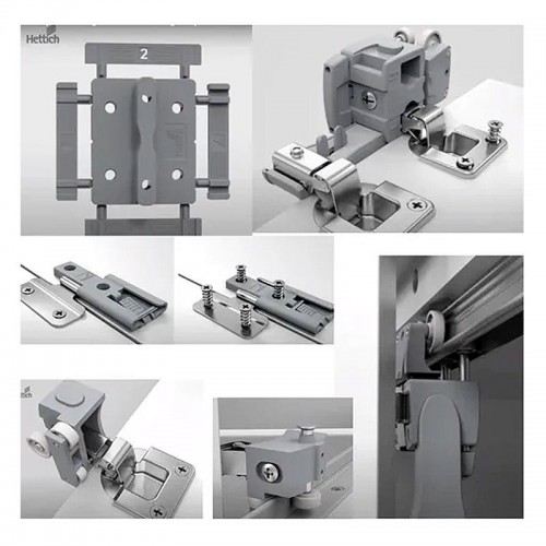 Sistema De Portas Articuladas Wing Line L Com Self Closing Hettich Lado Esquerdo