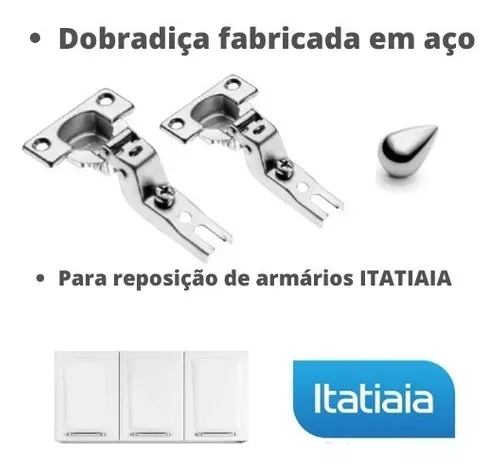 Dobradiça Hettich Caneco 26 Modelo Itatiaia Alta (Curva) Zinco Branco (Kit Com 4 Unidades) Dobradiça Hettich Caneco 26 Modelo Itatiaia Alta (Curva) Zinco Branco (Kit Com 4 Unidades)