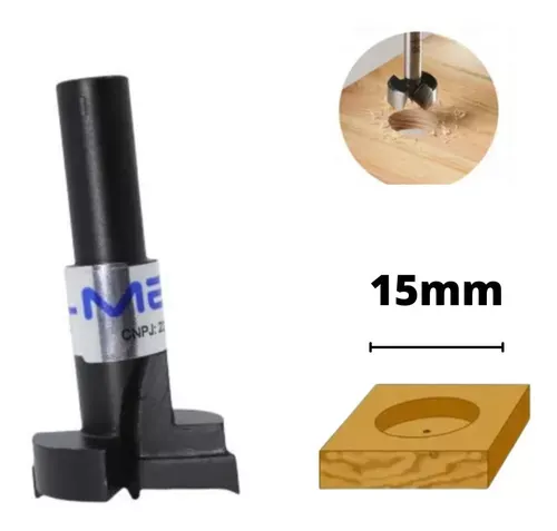 Fresa Para Furo 15 Mm Para Minifix / Rastex Profissional