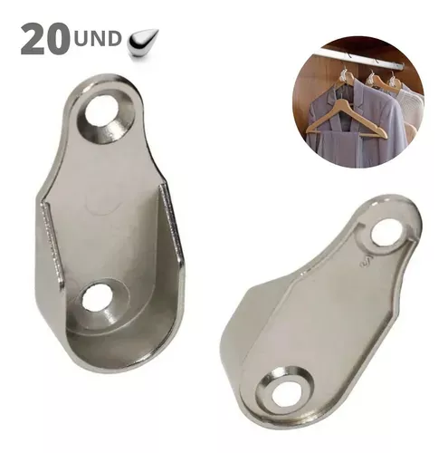 Suporte Cabideiro Oblongo Niquelado (Kit Com 20 Un)