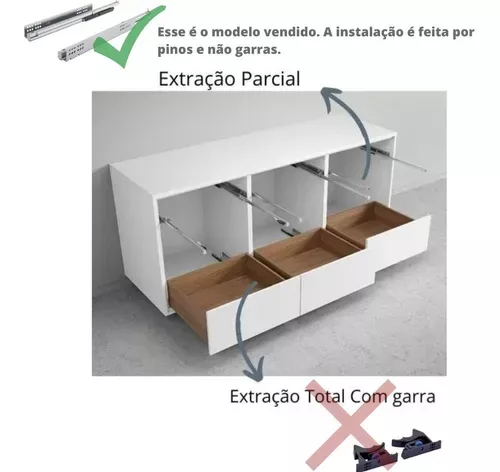 Kit Quadro 25 (Extração Parcial) Invisível 450 Mm Silent System Hettich Kit Quadro 25 (Extração Parcial) Invisível 450 Mm Silent System Hettich