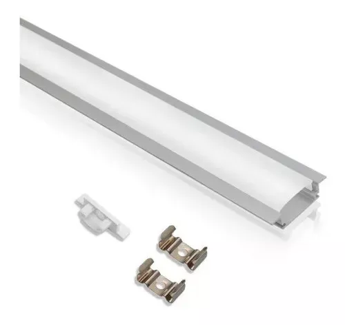 Perfil Para Fita De Led Aluminio Com Difusor Branco 21Mm X 10Mm X 2 Metros Perfil Para Fita De Led Aluminio Com Difusor Branco 21Mm X 10Mm X 2 Metros