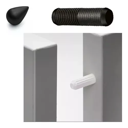 Cavilha Plastica Estriada 8 X 30 Mm Preta (Kit Com 1.000 Un)