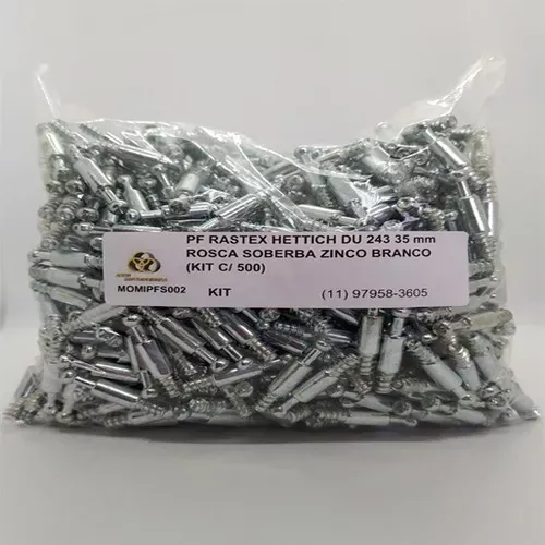 Parafuso Rastex Hettich Du 243 32 Mm Rosca Soberba Zinco Branco (Kit C/ 500)