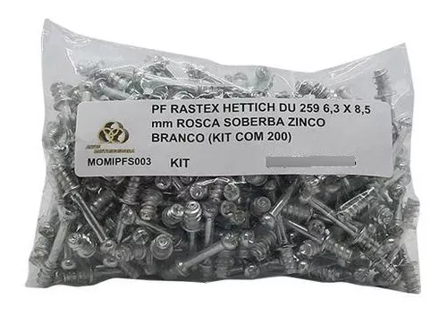 Parafuso Rastex Hettich Du 259 Liso 31 Mm Rosca Soberba Zinco Branco (Kit Com 200) Parafuso Rastex Hettich Du 259 Liso 31 Mm Rosca Soberba Zinco Branco (Kit Com 200)