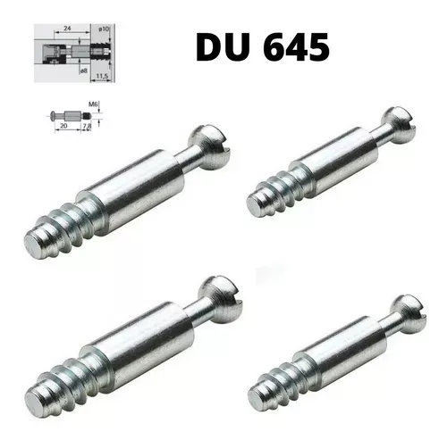 Parafuso Rastex Hettich Du 645 M6 X 31,5 Mm Zinco Branco (Kit Com 200 Un)