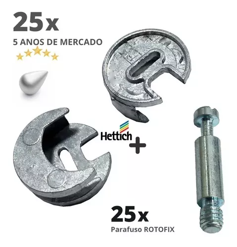 Kit Rotofix C/25 Tambor Rotofix 25 x 12 mm Natural + 25 Pf. Rotofix M6 x 6 Z. B. Hettich Kit Rotofix C/25 Tambor Rotofix 25 x 12 mm Natural + 25 Pf. Rotofix M6 x 6 Z. B. Hettich