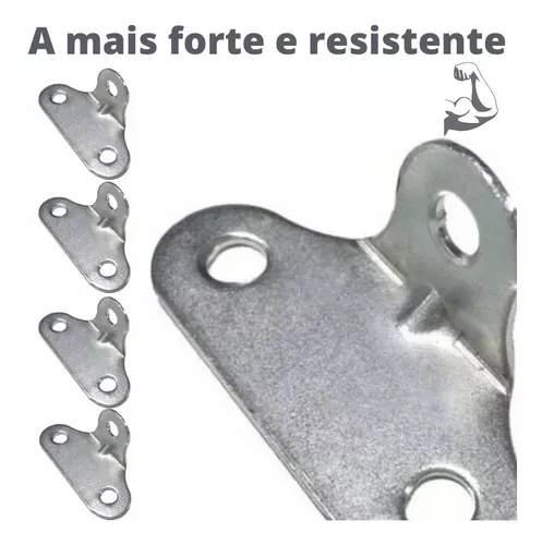 Cantoneira De Aço 3 Furos Zinco Branco (Kit Com 20 Un) Cantoneira De Aço 3 Furos Zinco Branco (Kit Com 20 Un)
