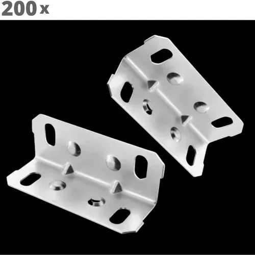 Cantoneira De Aço 17,5 X 17,5 X 46 mm 4 Furos Zinco Branco (Kit Com 200 Un)