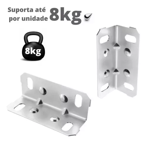 Cantoneira De Aço 17,5 X 17,5 X 46 mm 4 Furos Zinco Branco (Kit Com 200 Un)