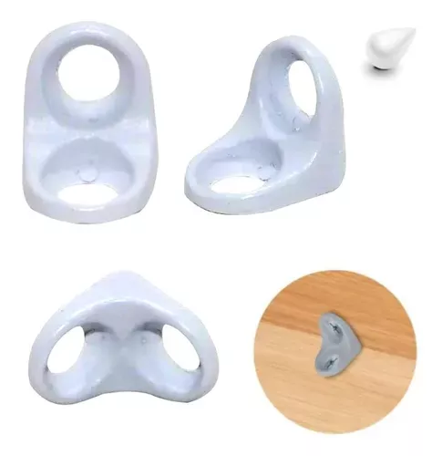 Suporte De Prateleira 2 Furos 13,5 X 13,5 Leve Epóxi Branco (Kit Com 100 Un) Suporte De Prateleira 2 Furos 13,5 X 13,5 Leve Epóxi Branco (Kit Com 100 Un)