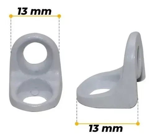 Suporte De Prateleira 2 Furos 13,5 X 13,5 Leve Epóxi Branco (Kit Com 100 Un) Suporte De Prateleira 2 Furos 13,5 X 13,5 Leve Epóxi Branco (Kit Com 100 Un)