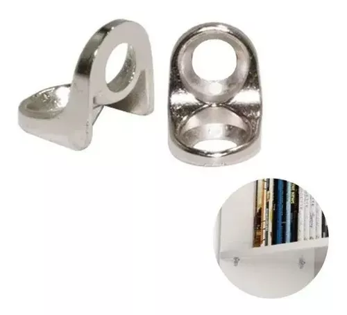 Suporte De Prateleira 2 Furos 13,5 X 13,5 Leve Niquelado (Kit Com 100 Un)