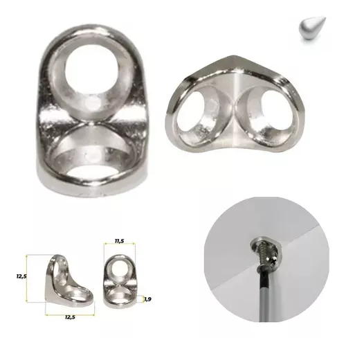 Suporte De Prateleira 2 Furos 13,5 X 13,5 Leve Niquelado (Kit Com 100 Un)