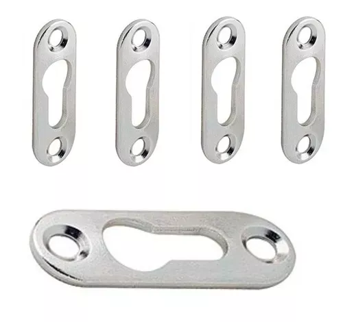 Suporte De Nicho Tipo Presilha Plano Com Furo Escareado Metálico Zinco Branco (Kit Com 50 Un)