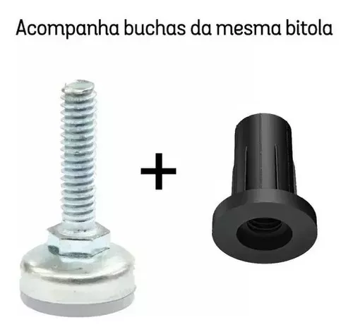Sapata Regulável Com Bucha 1/4 X 20,5 X 36,4 (Longa) (Kit Com 20 Un)