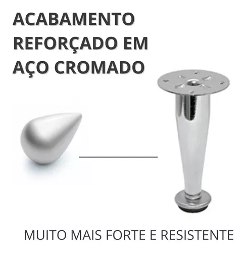 Pé Cônico Regulável 150 Mm Cromado (Kit Com 4 Unidades) Pé Cônico Regulável 150 Mm Cromado (Kit Com 4 Unidades)