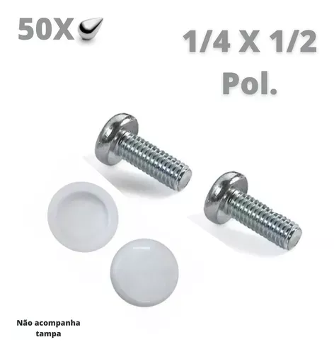 Parafuso 1/4 X 1/2 Pol. Cab. 13 Tamp. F. Philips Rosca Maq. Zb (Kit com 50)
