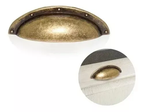 Puxador Concha 64 Mm Colonial Ouro Velho
