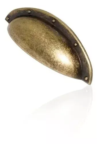 Puxador Concha Eliptico Colonial Ouro Velho Puxador Concha Eliptico Colonial Ouro Velho