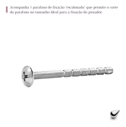 Puxador Pontual Pino R Steel