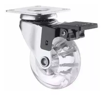 Rodizio Silicone (Gel) 50Mm Fix Chapa Plana 42 X 42 Com Freio (Kit Com 10 Unidades) Rodizio Silicone (Gel) 50Mm Fix Chapa Plana 42 X 42 Com Freio (Kit Com 10 Unidades)