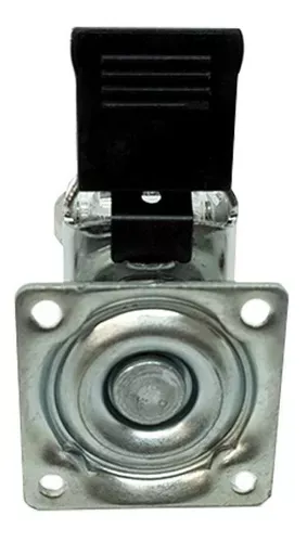 Rodizio Silicone (Gel) 35Mm Fix Chapa Plana 42 X 42 Com Freio (Kit Com 10 Unidades)