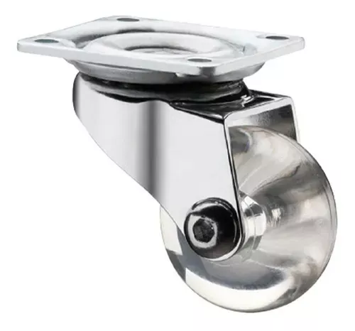 Rodizio Silicone (Gel) 35Mm Fix Chapa Plana 42 X 42 Sem Freio (Kit Com 10 Unidades)