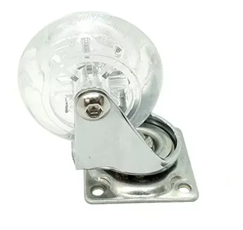 Rodizio Silicone (Gel) 35Mm Fix Chapa Plana 42 X 42 Sem Freio (Kit Com 10 Unidades)