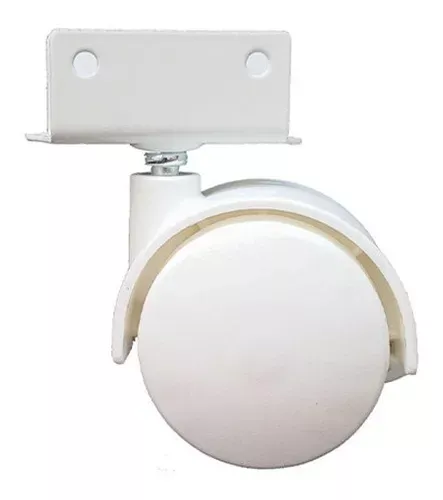 Rodizio Rb 50 Chapa U 25 Mm Para Berço Branco (Kit Com 4 Un) Rodizio Rb 50 Chapa U 25 Mm Para Berço Branco (Kit Com 4 Un)