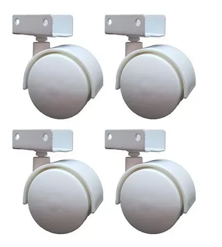 Rodizio Rb 50 Chapa U 25 Mm Para Berço Branco (Kit Com 4 Un) Rodizio Rb 50 Chapa U 25 Mm Para Berço Branco (Kit Com 4 Un)